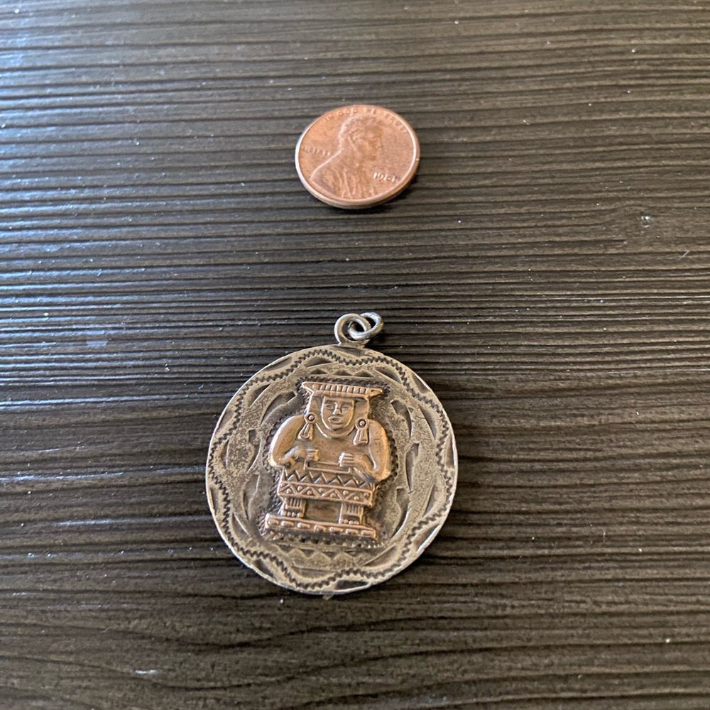 Antique Silver & Gold Pendant with Intricate Design